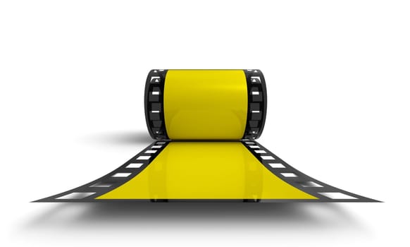 3D Film Reel - Yellow Frontal View