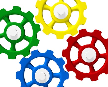 Colorful Gears - Green Red Blue Yellow 12