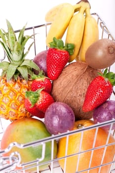 fresh fruit in the shopping basket