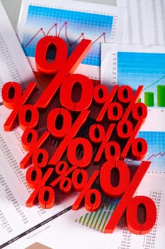 Red percentage symbol