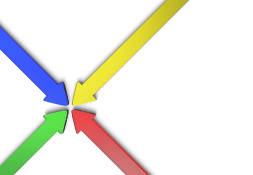Colorful to the middle 8 - arrow concept