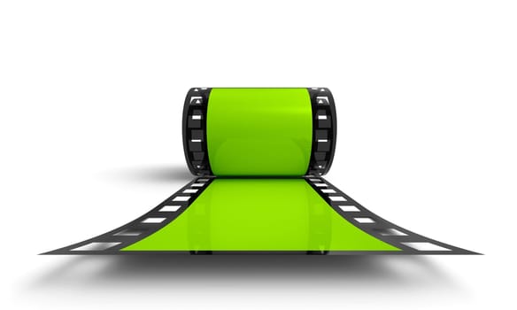 3D Film Roll - Green Frontal View