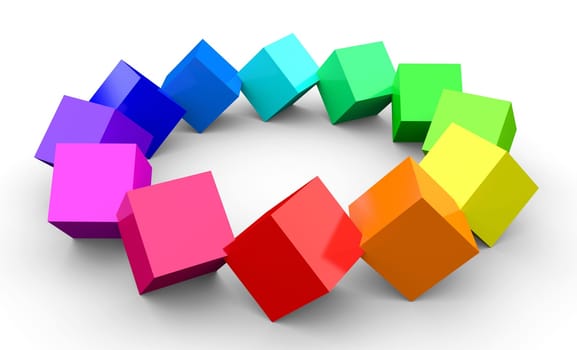 3D Cube Color Wheel 6