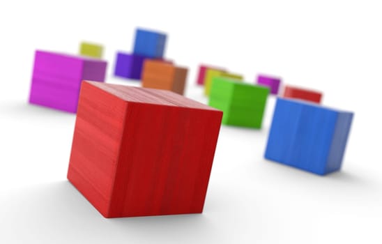 Colorful building blocks distributed 1
