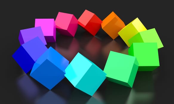 3D Cube Color Wheel 8