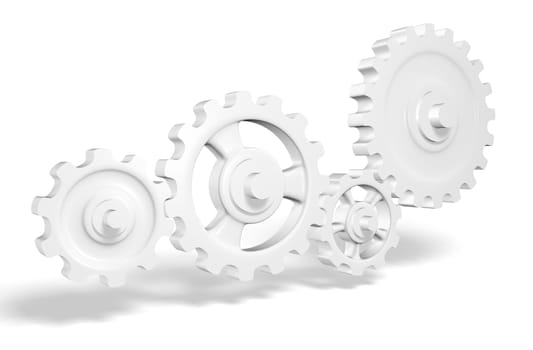Four gears in 3D