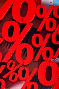 Red percentage symbol