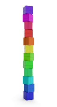 Tower of colorful building blocks insulated 2