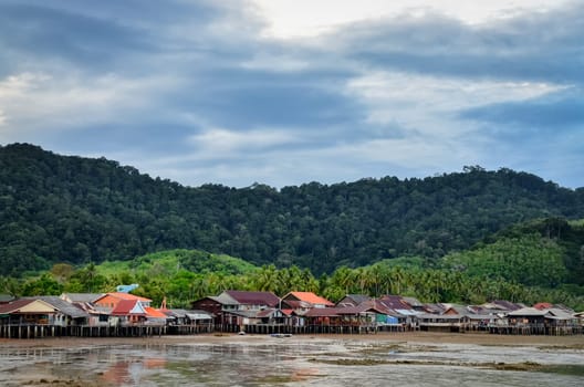 Traditional fisherman Old town village in Andaman Sea, Ko Lanta, Thailand