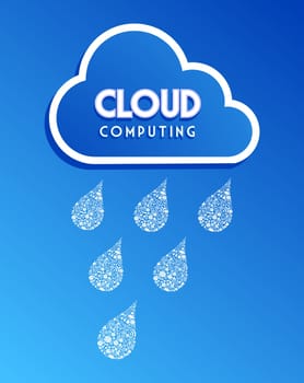 Cloud computing social media network concept background. Vector file layered for easy manipulation and custom coloring.