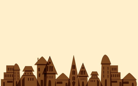 Vintage transparent town. EPS10 file version. This illustration contains transparencies and is layered for easy manipulation and custom coloring