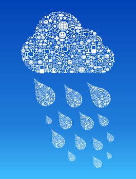 Cloud computing social media network concept background. Vector file layered for easy manipulation and custom coloring.