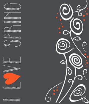 Spring flower on chalkboard background. Vector illustration layered for easy manipulation and custom coloring.