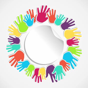 People hands connected icon concept illustration background. Vector file layered for easy manipulation and custom coloring.