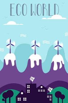 Global sustainable development with environmental conservation. Vector file layered for easy manipulation and custom coloring.