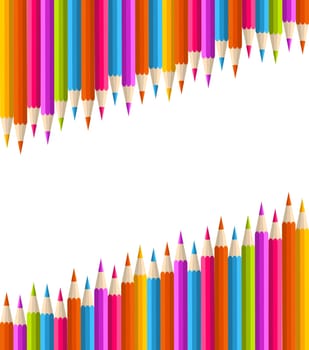 Background with color pencils seamless pattern. Vector file layered for easy manipulation and custom coloring.