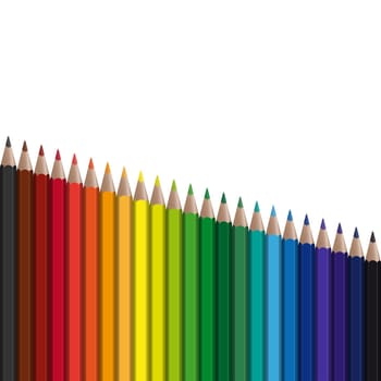colored pins sloping in series