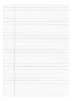 Blank white sheet of paper lined