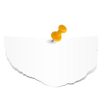 Paper scraps with pin