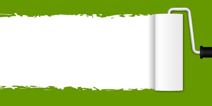 Repaint with paint roller - green
