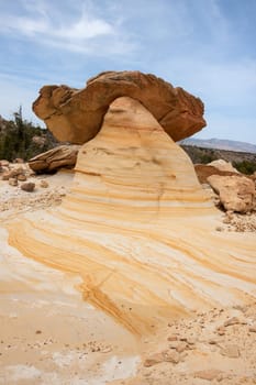 Yellow sandstone formations in Ojito Wilderness Study Area