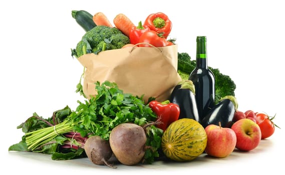 Composition with variety of fresh vegetables
