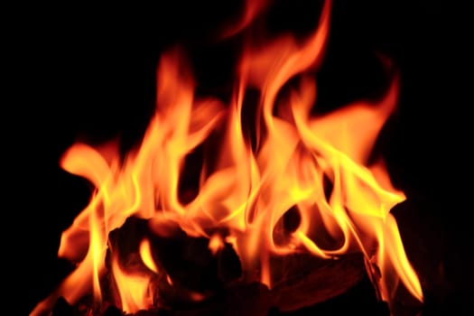 bright flames on an open fire that give that warm feeling