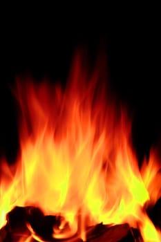 bright flames on an open fire that give that warm feeling