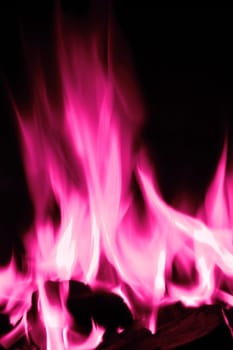 bright pink flames on an open fire that give that warm feeling