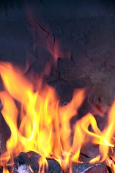 bright flames on an open fire that give that warm feeling