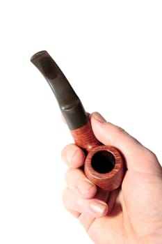 handheld smokers pipe isolated on white background with clipping path