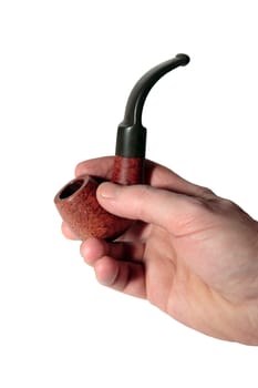 handheld smokers pipe isolated on white background with clipping path