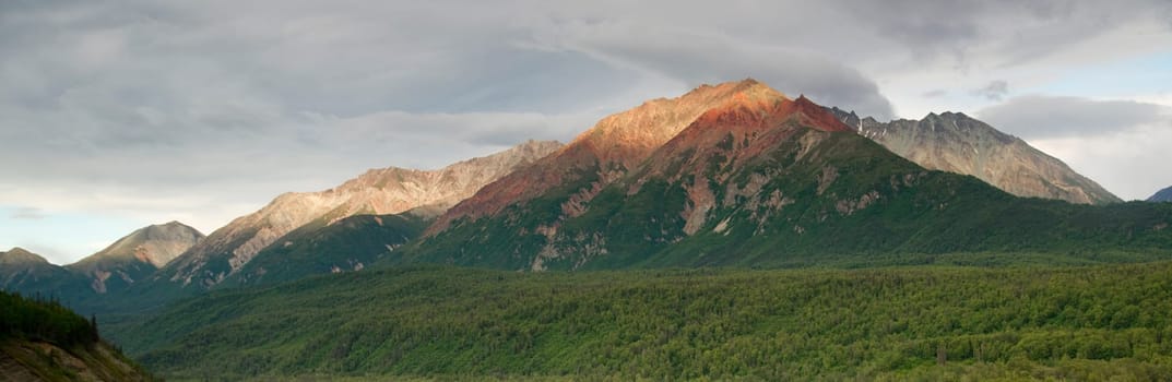 Chugach Mountain Range Near Highway 1 Alaska United States North America