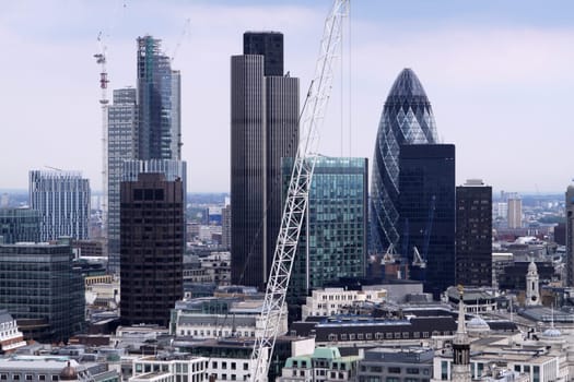 Financial district in London. England