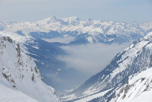 Arlberg Mountains in winter