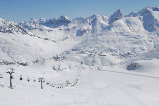 Winter sports area on the Arlberg
