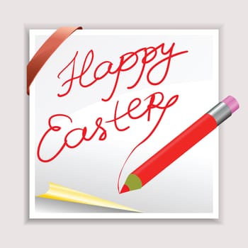 colorful illustration with  red pencil  for your design