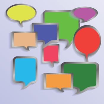 colorful illustration with  speech bubbles  for your design