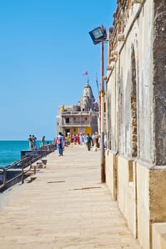 A temple at the end of the Promenade Dwarka