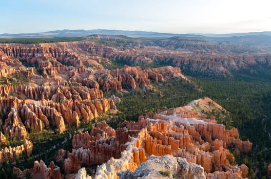 overview in Bryce Canyon National Park in Utah in the United States of America