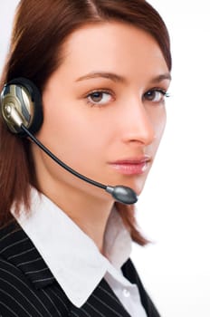 Business customer services agent close up shoot