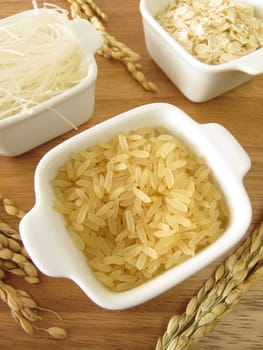 rice,rice flakes and rice noodles
