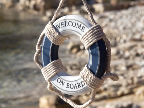 safe belt on the stone beach
