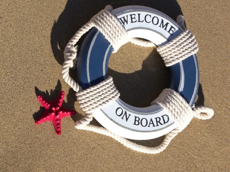 safe belt with red sea starfish