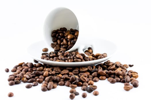Coffee beans in a cup