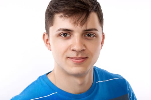 Young  man smiling isolated on white background