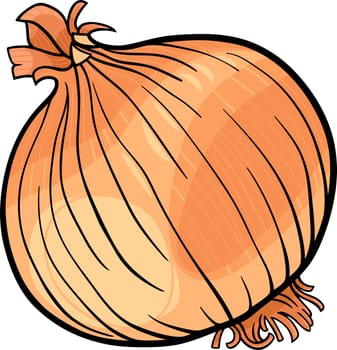 Cartoon Illustration of Onion Root Vegetable Food Object