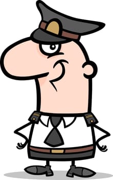 Cartoon Illustration of Funny Policeman Profession Occupation