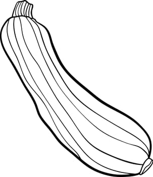 Black and White Cartoon Illustration of Green Zucchini Vegetable Food Object for Coloring Book
