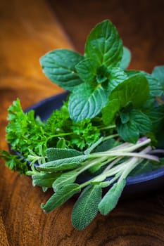 Fresh herbs from garden